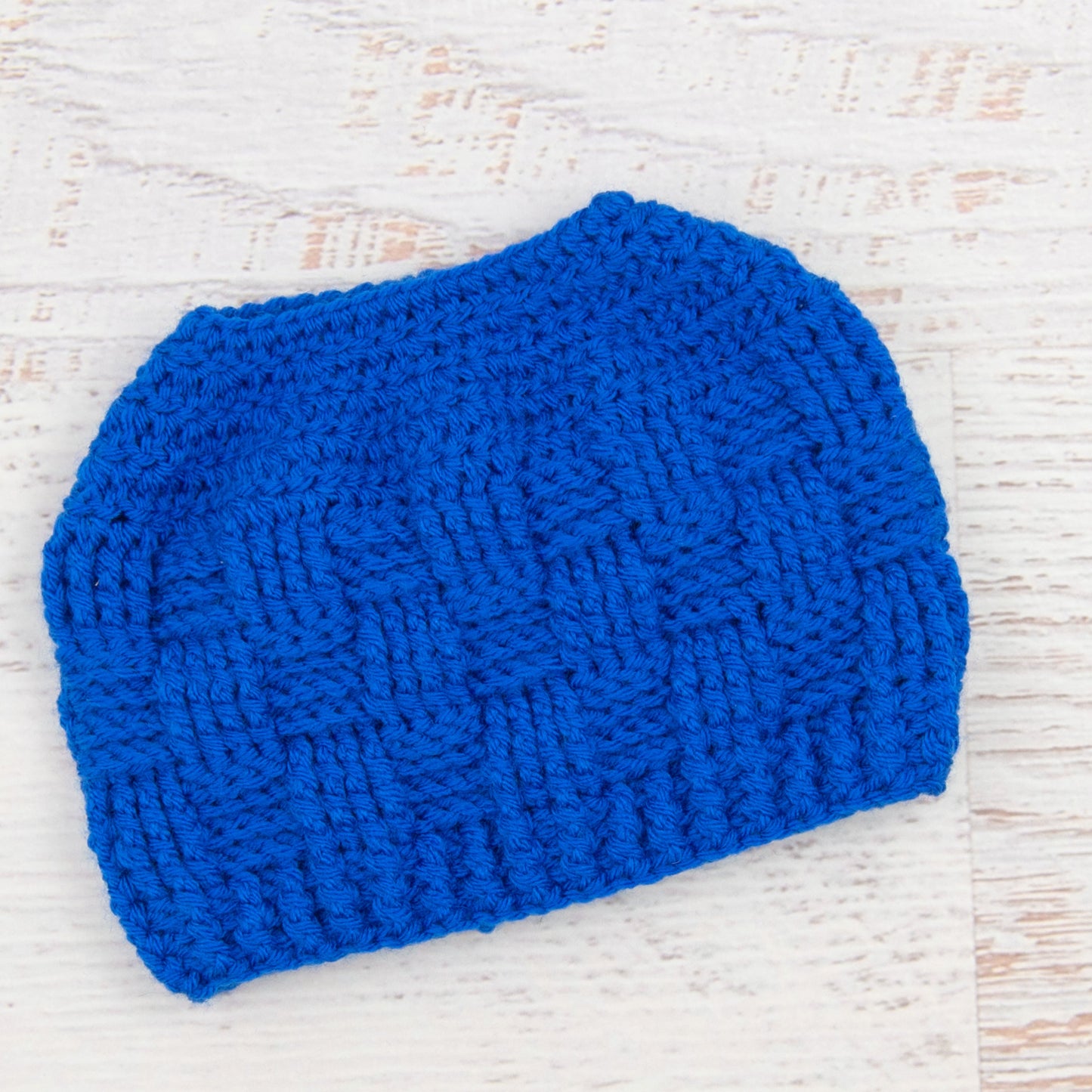 In-Stock 3-10 Year The 'Everyday' Messy Bun Hat in Electric Blue