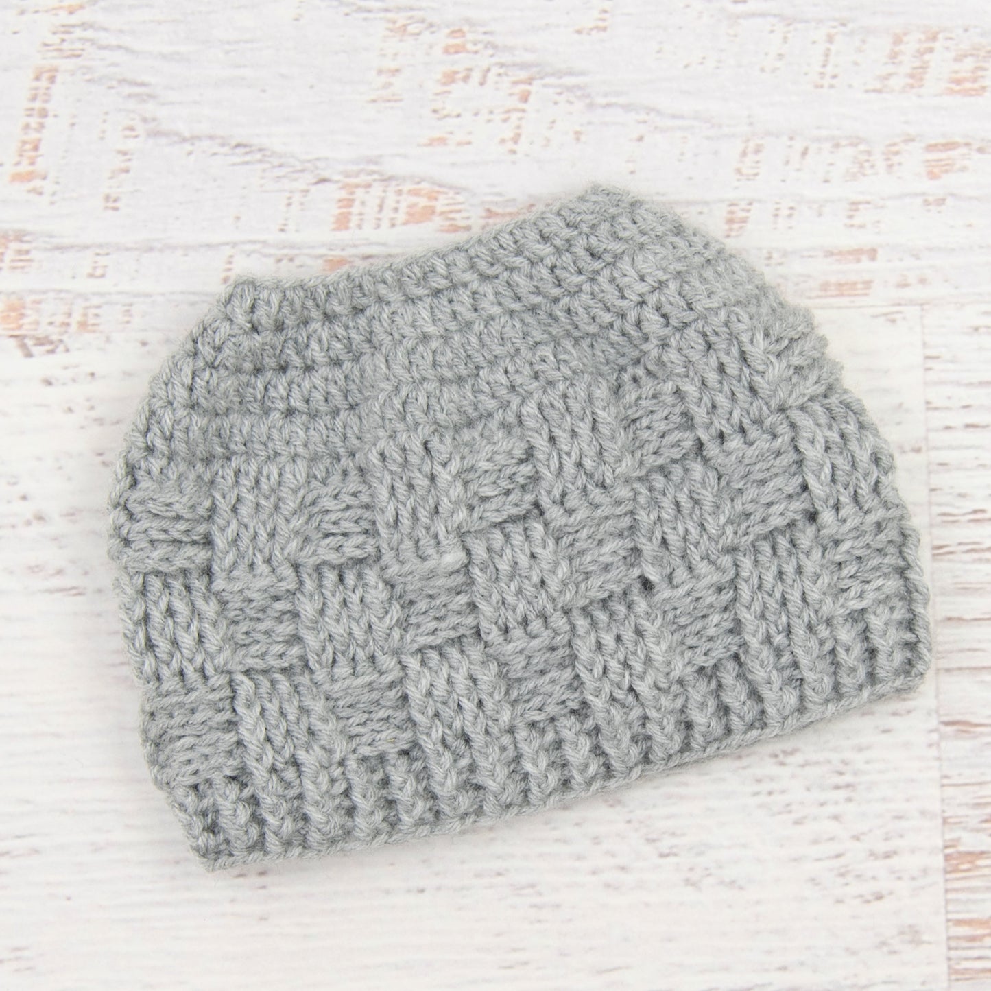 In-Stock 3-10 Year The 'Everyday' Messy Bun Hat in Silver Heather