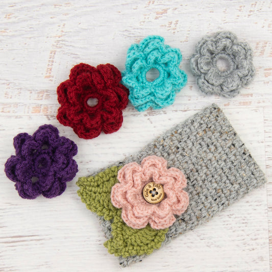 In-Stock 3-10 Year Garden Party Headband in Grey Marble with 5 Interchangeable Flowers