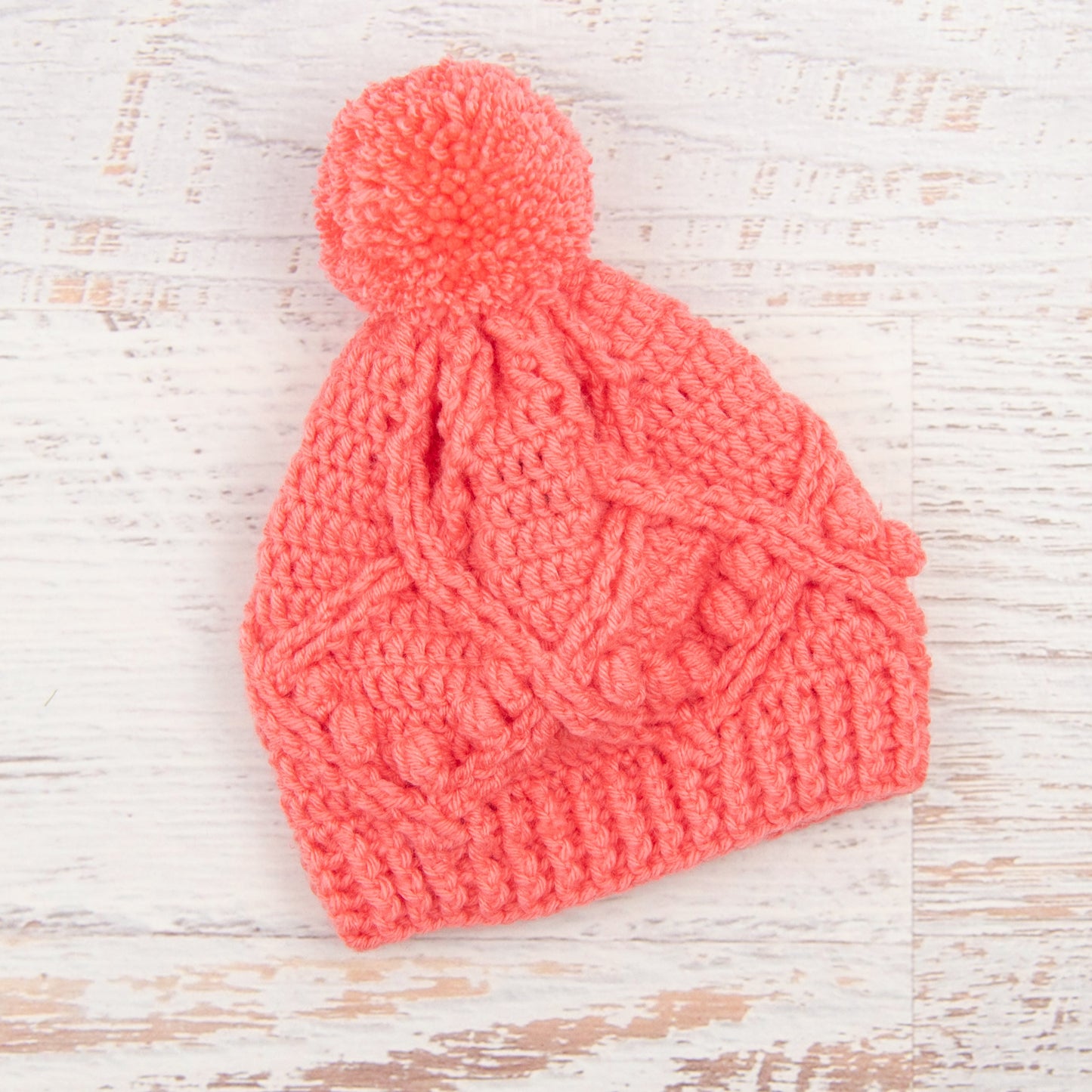 In-Stock 3-5 Year Pretty Little Pom Pom Toque in Pink Grapefruit