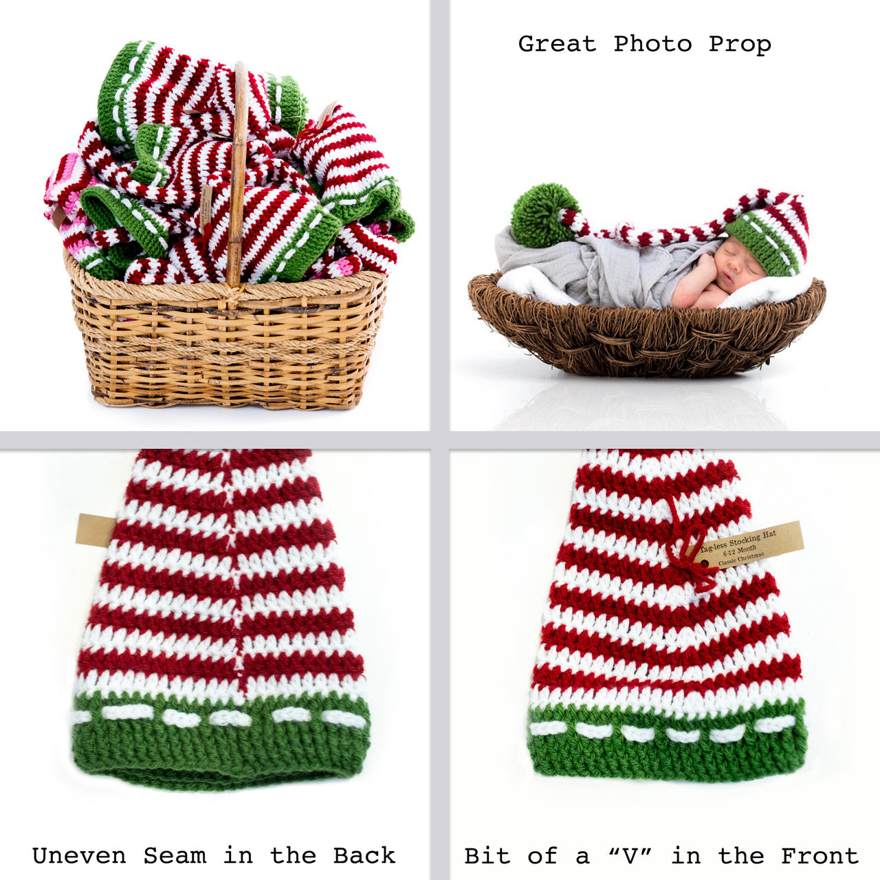 DISCOUNTED In-Stock 0-6 Month Children's Christmas Stocking Hat (No Gabs & Eddy Tag)