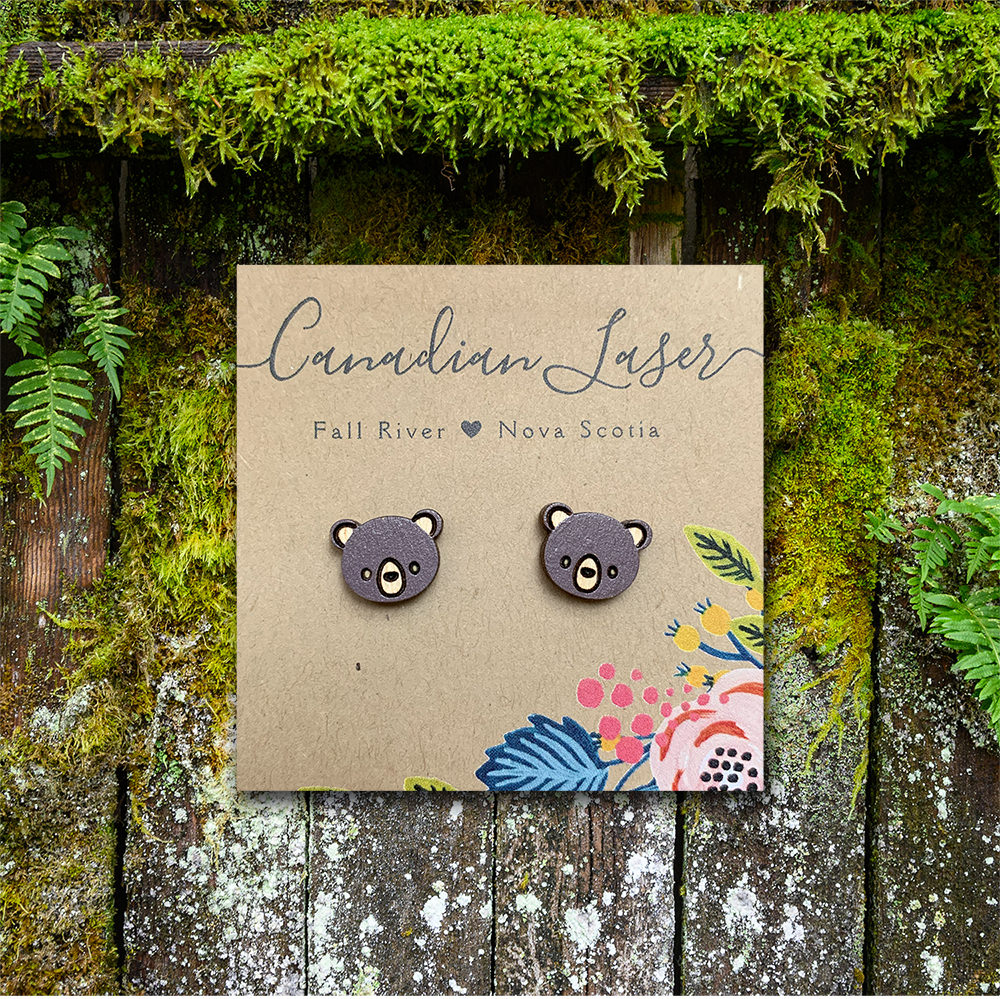 Hand Painted Wooden Studs - Woodland Creatures - Bears