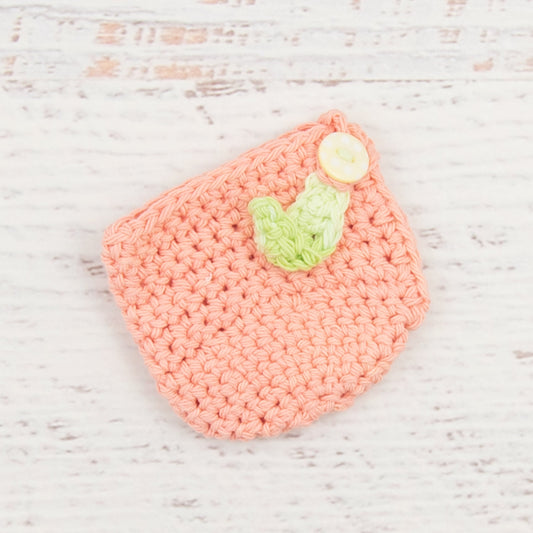 Cotton Apple Cozy in Pink with Light Yellow Button Detail