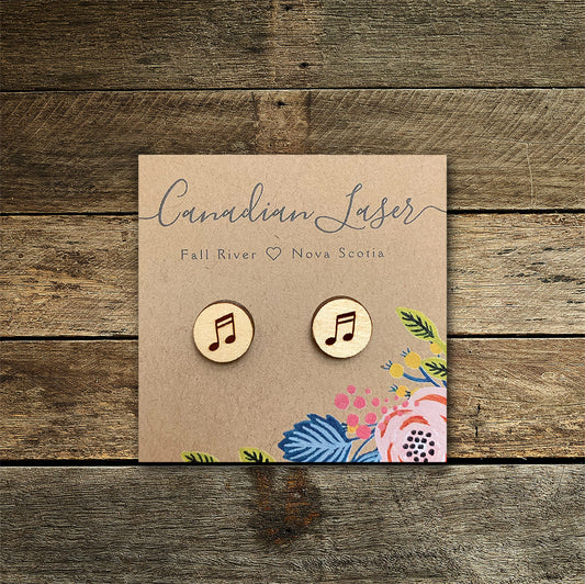 Hand Painted Wooden Studs - Double Note