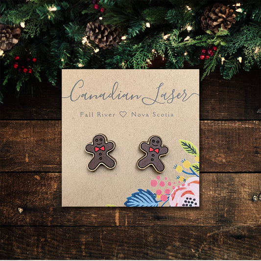 Hand Painted Wooden Studs - Holiday - Christmas - Gingerbread Men