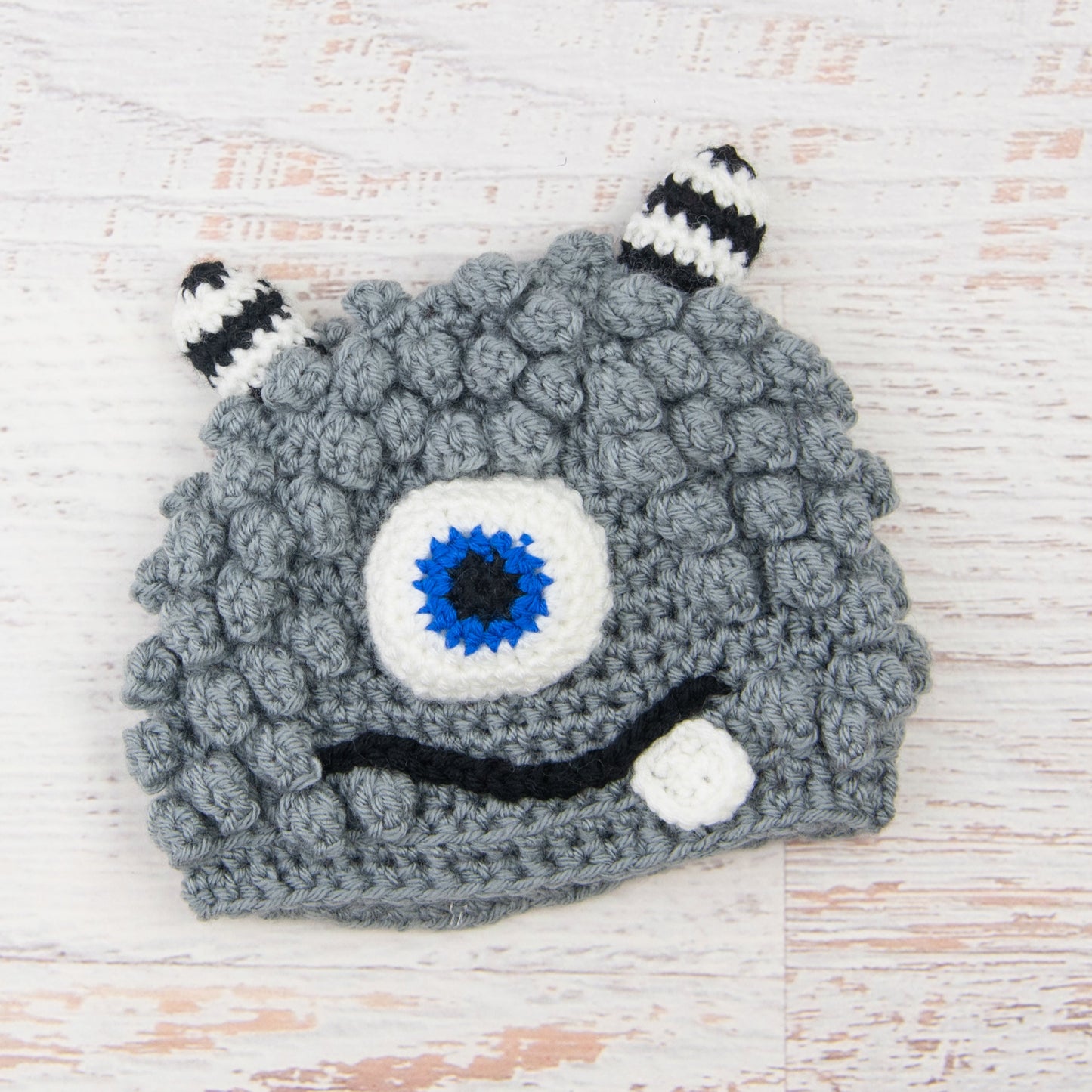 In-Stock 1-3 Year Little Monster in Silver Grey with Electric Blue Eye