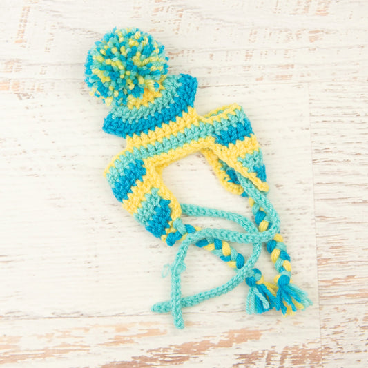 In-Stock Traditional Toque for Toy Dogs in Aqua, Baby Aqua & Ducky Yellow