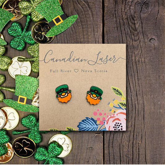 Hand Painted Wooden Studs - Holiday - St. Patricks Day