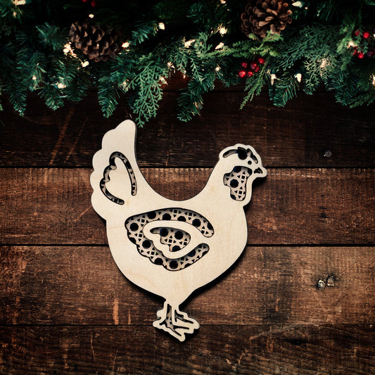 Rattan Farm Animal Ornament - Chicken