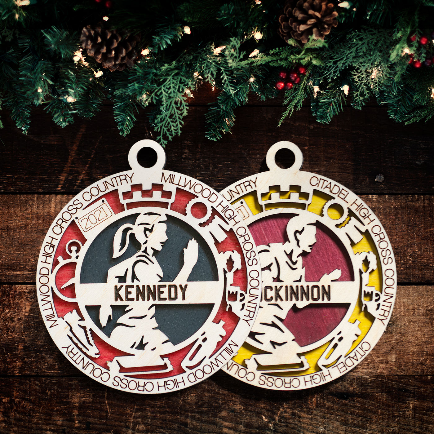 Sports Ornament - Cross Country - Personalized with Team, Colours and Name