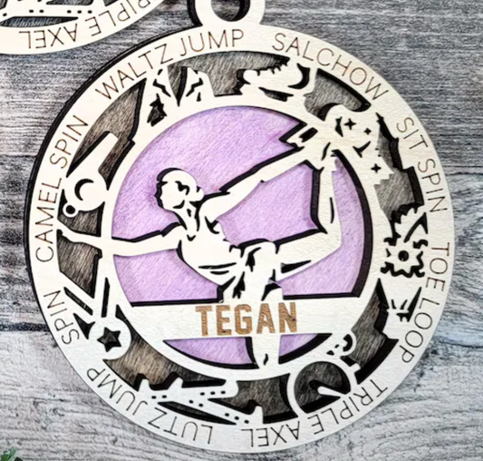 Sports Ornament - Figure Skating - Personalized with Club, Colours and Name