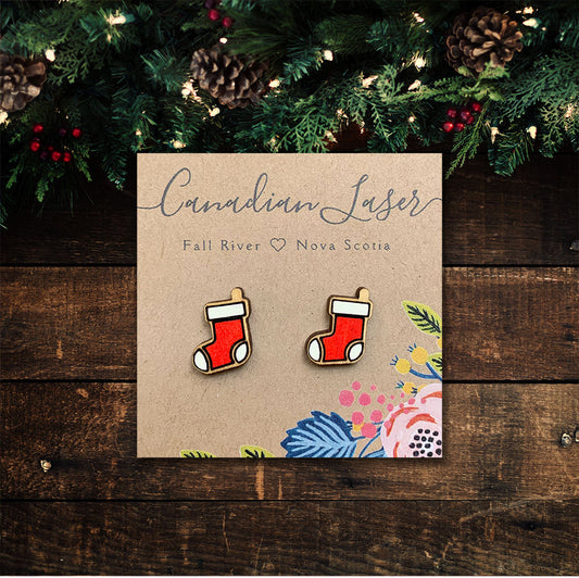 Hand Painted Wooden Studs - Holiday - Christmas - Stockings