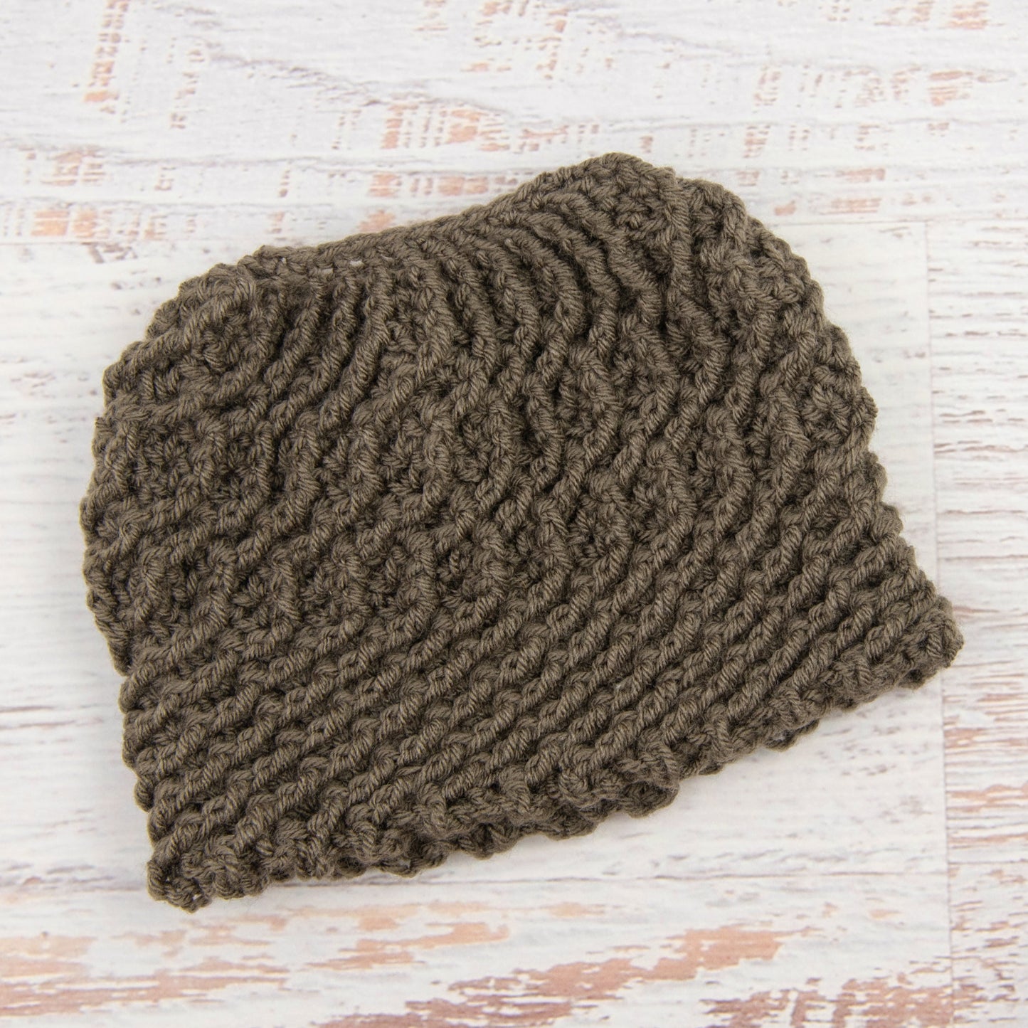 In-Stock Swirly Messy Bun Hat in Taupe