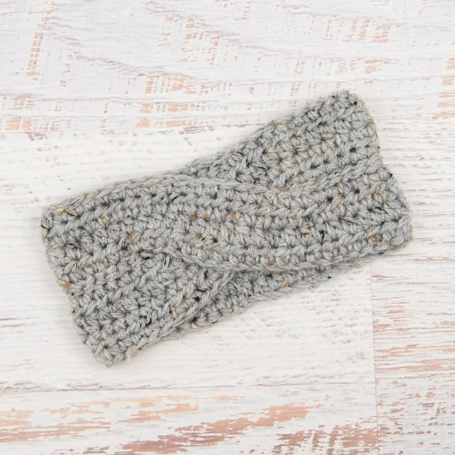 In-Stock Twisted Headband in Grey Marble